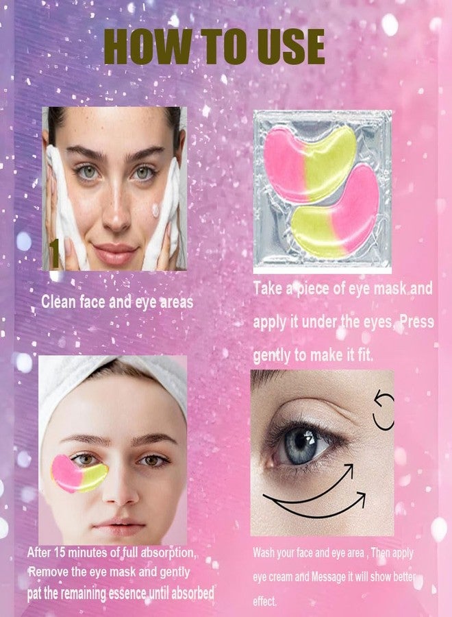 Deepcolorpy Under Eye Patches for Dark Circles Puffy Eyes 24 Pairs Collagen Eye Bags Travel Eye Masks, Stocking Stuffers for Christmast Bulk Gifts for Women Men and Teen Girls Hangover Kit supplies(Gold Pink) - Image 4